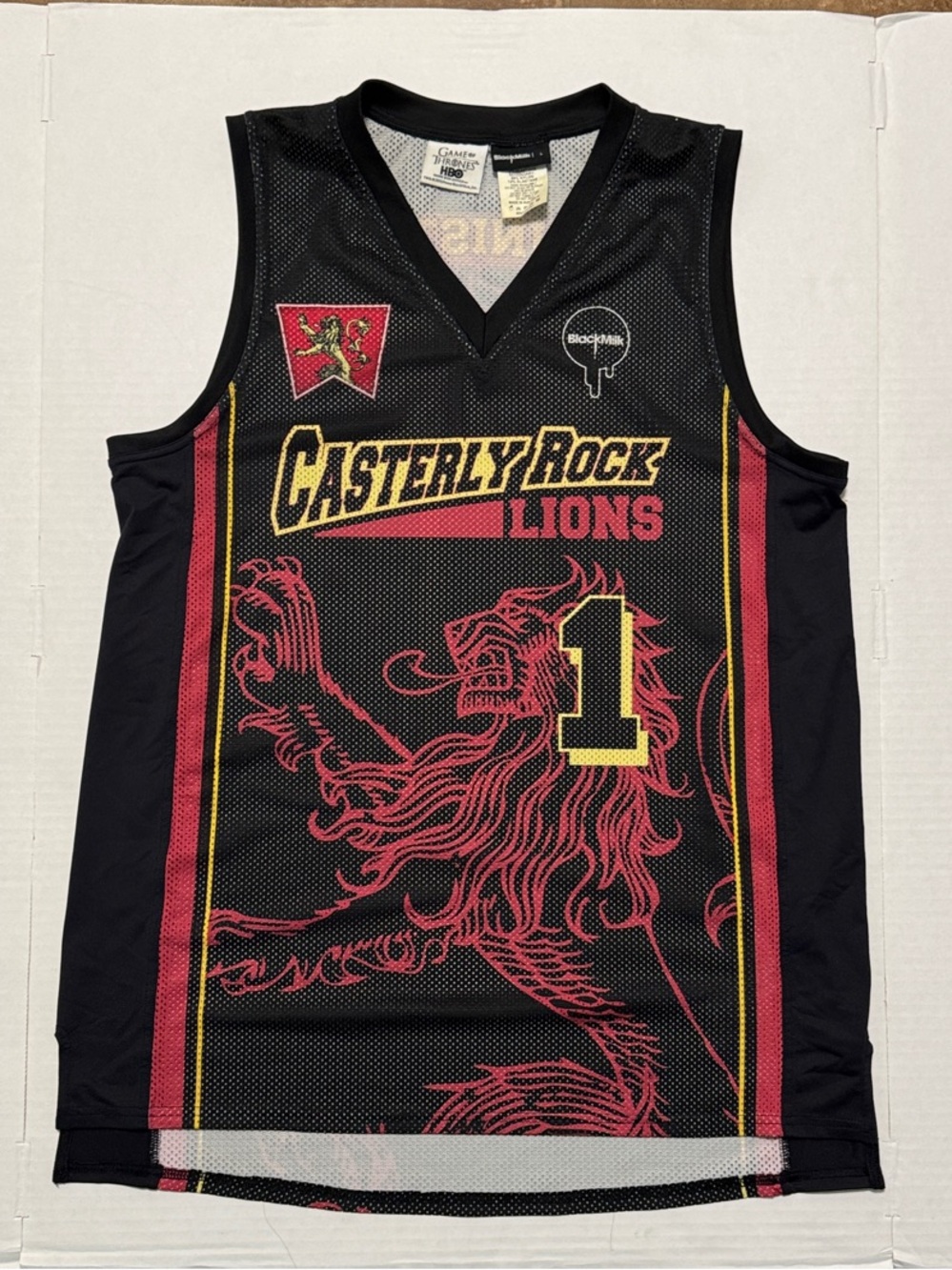 Blackmilk Game Of Thrones Casterly Rock Lannister HBO Black Basketball Jersey L